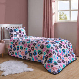 OHS Coverless 10.5 Tog Duvet Set Leopard Quilt Bedding Pillowcase Cover Single - thumbnail 2