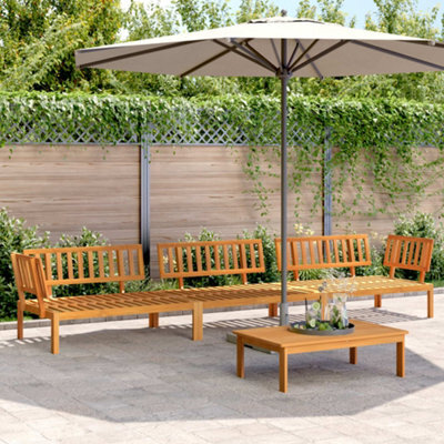 Walplus 4 Piece Garden Pallet Sofa Set Solid Wood Acacia - Cushion Not Included - image 1