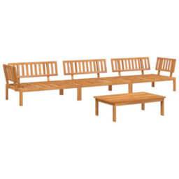 Walplus 4 Piece Garden Pallet Sofa Set Solid Wood Acacia - Cushion Not Included - thumbnail 2
