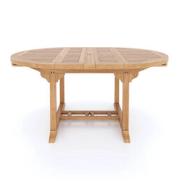 Eterna Valencia Teak Garden Outdoor Dining Table & 6 Seat Chair Set - With Green Cushions - thumbnail 5