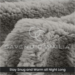 Gc Gaveno Cavailia Teddy Bear Plain Fitted Sheet King Silver Fleece Thermal Warm Super Soft & Warm Fluffy Fitted Bed Sheet - thumbnail 4