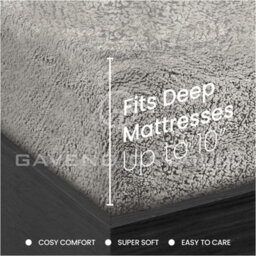 Gc Gaveno Cavailia Teddy Bear Plain Fitted Sheet King Silver Fleece Thermal Warm Super Soft & Warm Fluffy Fitted Bed Sheet - thumbnail 5