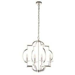 Luminosa Lighting Luminosa Garland 4 Light Ceiling Pendant Polished Nickel & Clear Crystal Glass, E14 - thumbnail 1