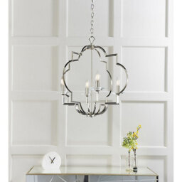 Luminosa Lighting Luminosa Garland 4 Light Ceiling Pendant Polished Nickel & Clear Crystal Glass, E14 - thumbnail 2