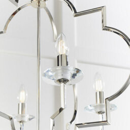Luminosa Lighting Luminosa Garland 4 Light Ceiling Pendant Polished Nickel & Clear Crystal Glass, E14 - thumbnail 4