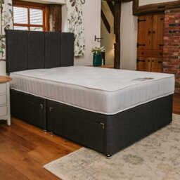 Divan Base Direct Pearl Orthopaedic Comfort Sprung Divan Bed Set 4Ft6 Double 2 Drawers Side  - Naples Slate - thumbnail 5