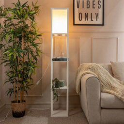Wood Floor Lamp Shelves Standard Shelf Living Room Lounge Light 3 Tier Lighting - thumbnail 5
