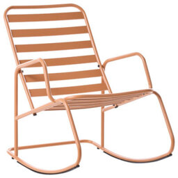 Beliani Garden Rocking Chair Turi Metal Golden Brown - thumbnail 1