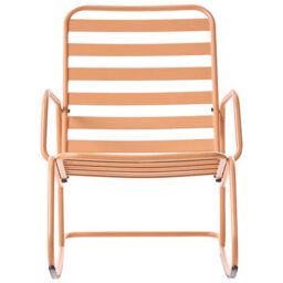 Beliani Garden Rocking Chair Turi Metal Golden Brown - thumbnail 4