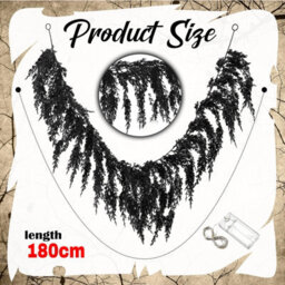 Amorly 180Cm Black Halloween Cedar Garland For Mantle, Artificial Pine With Warm Lights, Soft Touch Spooky Decor For Indoor Outdoor - thumbnail 4