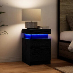 Walplus Bedside Cabinet Black Oak 35 X 39 X 55 Cm Engineered Wood - thumbnail 4