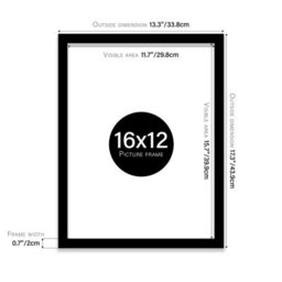 16X12 Black Picture Frame (40.6 X 30.5Cm) Poster, Photo, Artwork, Gallery Wall Or Print - thumbnail 3