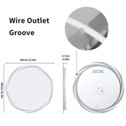 Luvodi 800mm Anti-Fog Led Bathroom Mirror Circle Backlit Hd Vanity Mirror Shatterproof - thumbnail 2