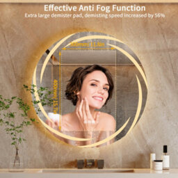 Luvodi 800mm Anti-Fog Led Bathroom Mirror Circle Backlit Hd Vanity Mirror Shatterproof - thumbnail 3