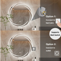 Luvodi 800mm Anti-Fog Led Bathroom Mirror Circle Backlit Hd Vanity Mirror Shatterproof - thumbnail 5