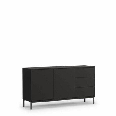 Arte Querty 01 Sideboard Cabinet In Black Matt - Modern Elegance With Ample Storage - W1500mm X H800mm X D410mm - image 1