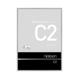 Nielsen C2 Brushed Silver Aluminium Picture Frame A2, 42X59.4Cm - With Float Glass And Push/turn Clips - thumbnail 1