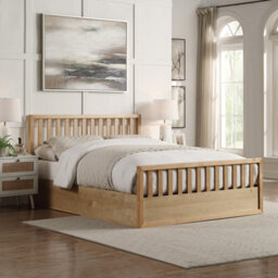 Flintshire Furniture Alyn 4Ft 6 Double Oak Ottoman Bed - thumbnail 1