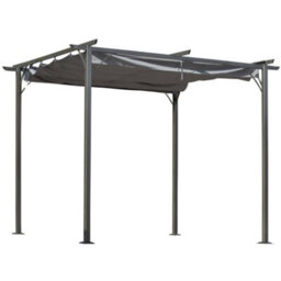Outsunny 3X3M Outdoor Pergola Metal Gazebo Porch Awning Retractable Canopy - thumbnail 2