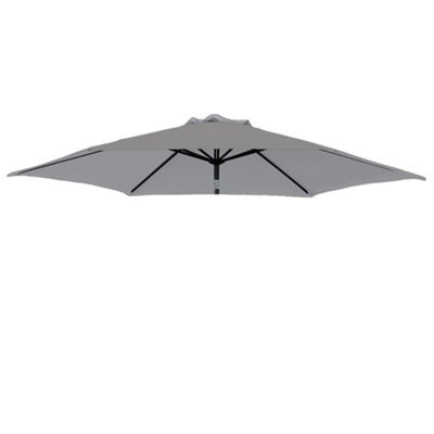Rinse Bathrooms Grey Replacement Parasol Canopy Replacement Parasol Cover Fabric For Garden Umbrella 2.7M 8 Arm - image 1