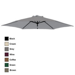 Rinse Bathrooms Grey Replacement Parasol Canopy Replacement Parasol Cover Fabric For Garden Umbrella 2.7M 8 Arm - thumbnail 2