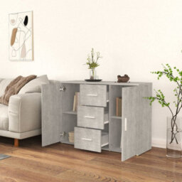 Berkfield Sideboard Concrete Grey 91X29.5X65 Cm Engineered Wood - thumbnail 3