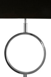 Orsina Black Stone Base Table Lamp, Luxe Nickel Stand With Fabric Shade, Contemporary Accent Lighting - thumbnail 4