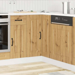 Berkfield Durable Kitchen Corner Base Cabinet Kalmar Artisan Oak Engineered Wood - thumbnail 3