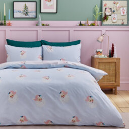Catherine Lansfield Christmas Vintage Santa Pink Duvet Cover Set King Bedding Set - thumbnail 2
