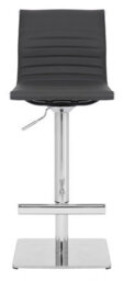 Lamboro Rovigo Deluxe Breakfast Bar Stool, Chrome Footrest, Height Adjustable Swivel Gas Lift, Home Bar & Kitchen Barstool, Charcoal Grey - thumbnail 3