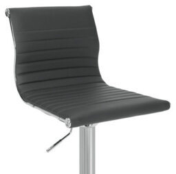 Lamboro Rovigo Deluxe Breakfast Bar Stool, Chrome Footrest, Height Adjustable Swivel Gas Lift, Home Bar & Kitchen Barstool, Charcoal Grey - thumbnail 6