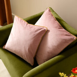 furn. Furn Meridian Velvet Polyester Filled Cushion, Blush/gold, 45 X 45Cm - thumbnail 5