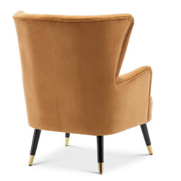 Velvet Gold Camila Accent Wingback Chair With Footstool - thumbnail 9