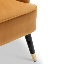 Velvet Gold Camila Accent Wingback Chair With Footstool - thumbnail 7