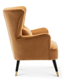 Velvet Gold Camila Accent Wingback Chair With Footstool - thumbnail 8