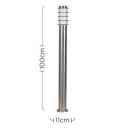 Valuelights Wharf Pair Of Modern Outdoor Stainless Steel Bollard Lantern Light Posts - thumbnail 7