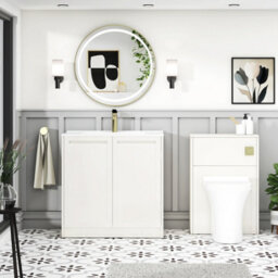 Royal Bathrooms Elmore 800mm Traditional Floor Standing 2 Door Bathroom Vanity Unit With Ceramic Basin Sink - Classic White - thumbnail 4