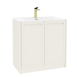 Royal Bathrooms Elmore 800mm Traditional Floor Standing 2 Door Bathroom Vanity Unit With Ceramic Basin Sink - Classic White - thumbnail 6