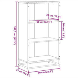 Walplus Book Cabinet Smoked Oak 60X35X107.5 Cm Engineered Wood - thumbnail 9