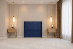 "Nexus Portofino Plush Divan, Navy, 54"" Winged Hb, No Drawers, Open Coil Mattress, Small Single" - thumbnail 7