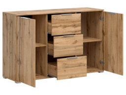 Arte Zele 135 Cm Sideboard 2 Door 3 Drawer Oak Wotan - thumbnail 4