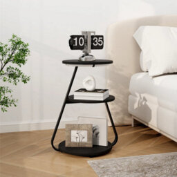 Side Coffee Table 3 Tier Storage Bedside End Table With Led Light Living Room - thumbnail 4