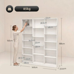 Bookcase Freestanding Open Storage Shelf With 17 Compartments - thumbnail 2