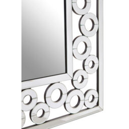 Orsina Wall Mirror With Scrolled Circular Frame, Abstract Mirror With Dual Layers, Wall Mirror With Circle Frame - thumbnail 4