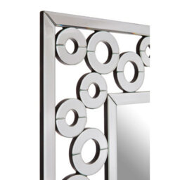 Orsina Wall Mirror With Scrolled Circular Frame, Abstract Mirror With Dual Layers, Wall Mirror With Circle Frame - thumbnail 3