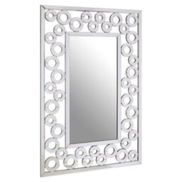 Orsina Wall Mirror With Scrolled Circular Frame, Abstract Mirror With Dual Layers, Wall Mirror With Circle Frame - thumbnail 2