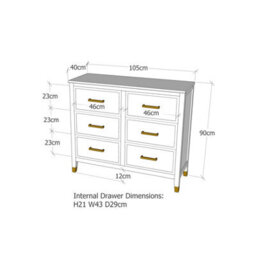Palazzi 6 Drawer Chest Of Drawers Grey - thumbnail 9