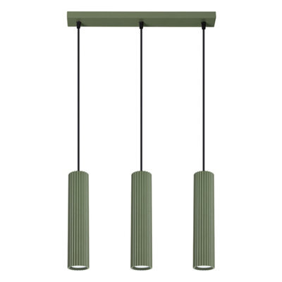 Sollux Lighting Karbon Aluminum Olive Green 3 Lights Minimalist Pendant Ceiling Light - image 1