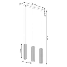 Sollux Lighting Karbon Aluminum Olive Green 3 Lights Minimalist Pendant Ceiling Light - thumbnail 8