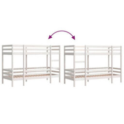 Berkfield Bunk Bed Without Mattress White 75X190 Cm Small Single Solid Wood Pine - thumbnail 8